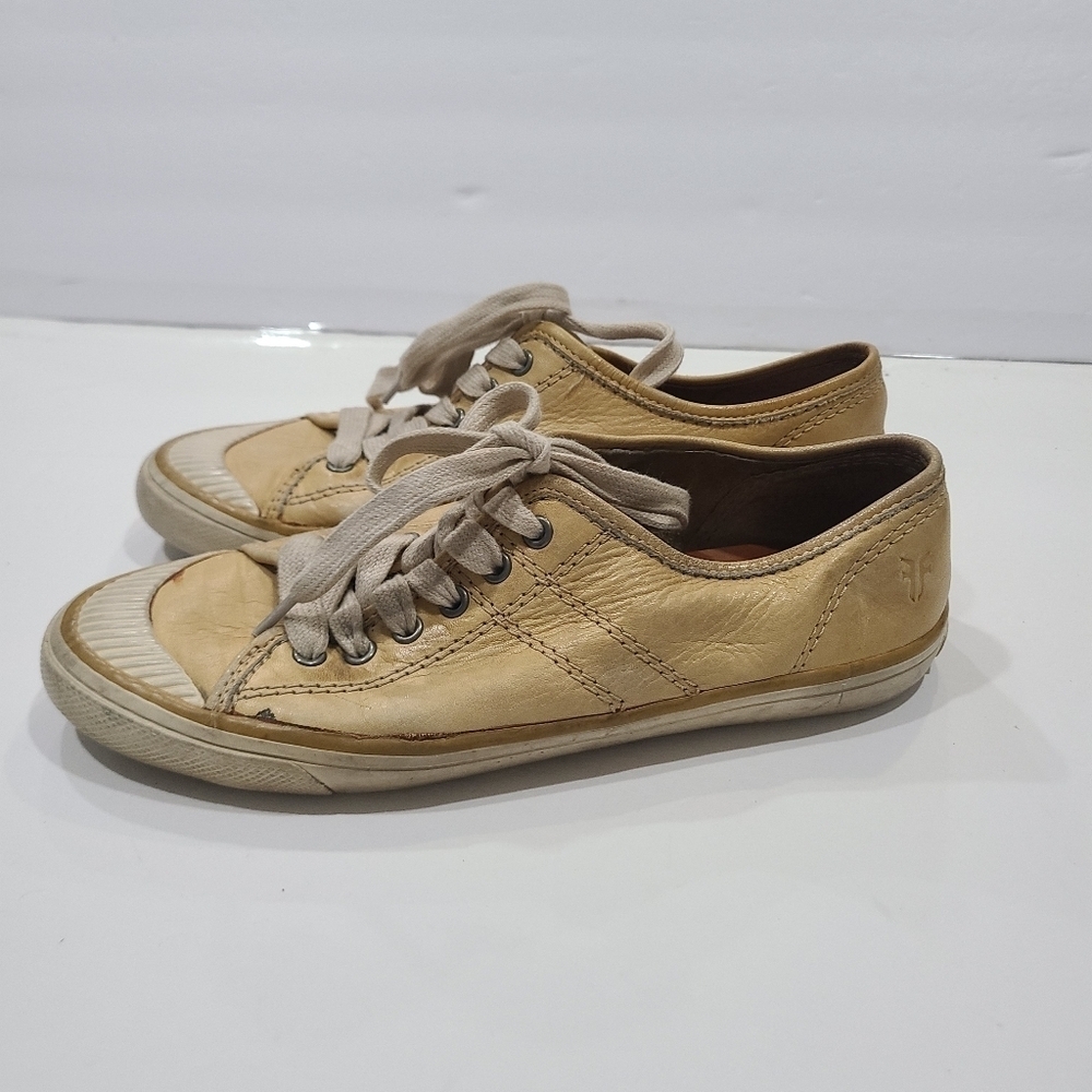 Frye Tan Casual Lace Up Sneakers Sz.6M - Picture 4 of 10